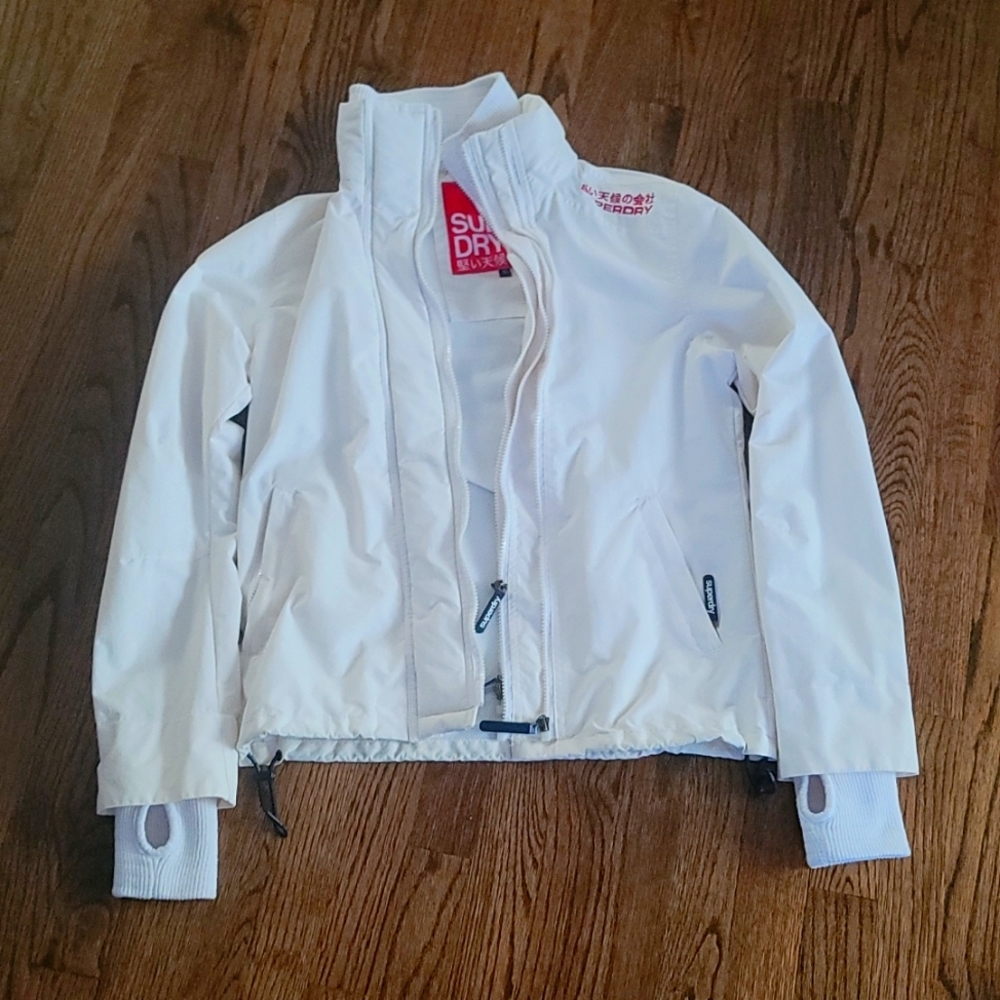White SuperDry rain jacket L